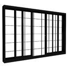 Janela De Aço De Correr Central 4 Folhas Com Grade Quadrada E