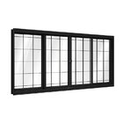 Janela De Aço De Correr Com Grade Quadrada 4 Folhas 120x150cm