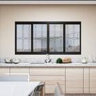 Janela De Aço Galvanizado Preto Gold 04 Folhas Com Grade Elo