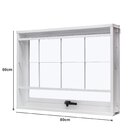 Janela De Aço Maxim-ar 60x80cm Com Grade Quadriculada E Vidro