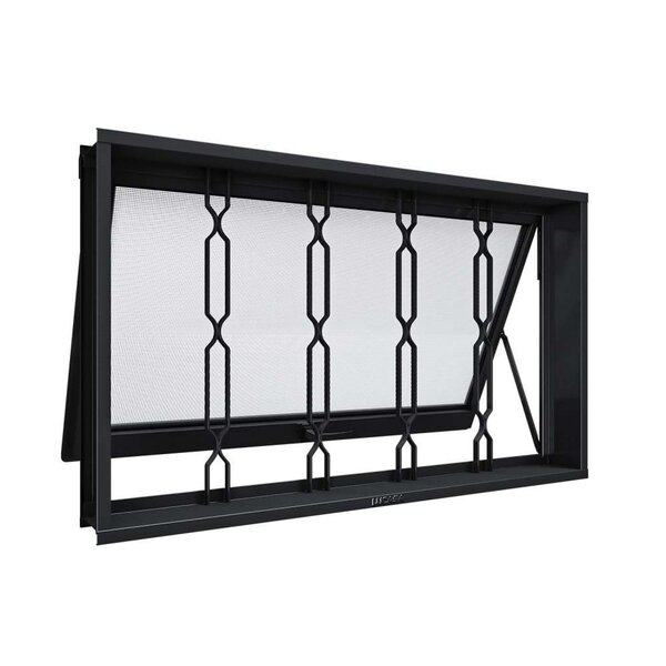 Janela De Aço Maximo Ar Com Grade Mosaico 60x80x12cm Facilitá