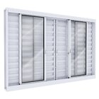 Janela De Aço Veneziana 6 Folhas Com Grade Lucasa Branco