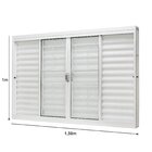 Janela De Aço Veneziana Central 100x150cm 6 Folhas Com Grade
