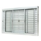Janela De Aço Veneziana Central 100x150cm 6 Folhas Com Grade