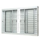 Janela De Aço Veneziana Central 100x200cm 6 Folhas Com Grade