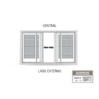 Janela De Aço Veneziana Com Grade Quadrada 6 Folhas 100x200cm