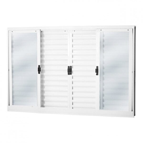 Janela De Aço Veneziana De Correr 100x120cm 6 Folhas Coflx Mg