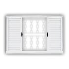 Janela De Aço Veneziana De Correr 100x120cm 6 Folhas Com Grad