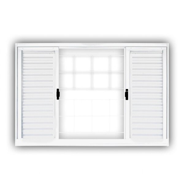 Janela De Aço Veneziana De Correr 100x150cm 6 Folhas Com Grad