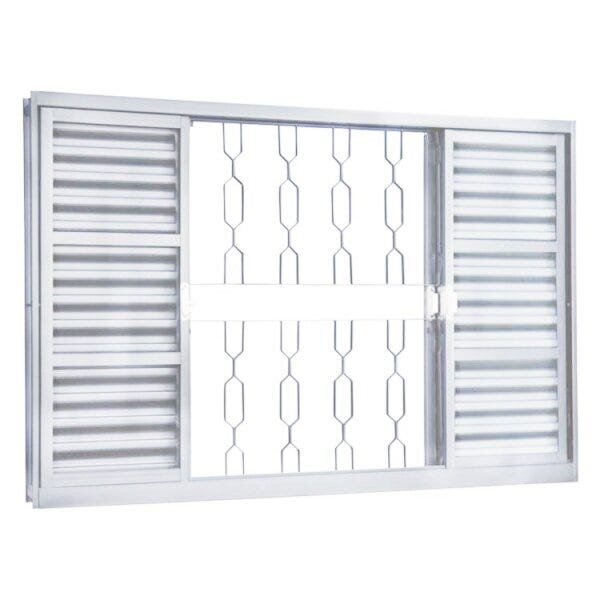 Janela De Aço Veneziana De Correr 100x200cm 6 Folhas Minas Su