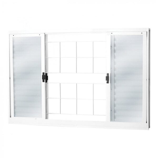 Janela De Aço Veneziana De Correr 120x150cm 6 Folhas Com Grad