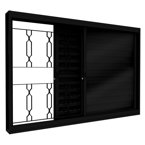 Janela De Aço Veneziana Lucasa Facilita Preto