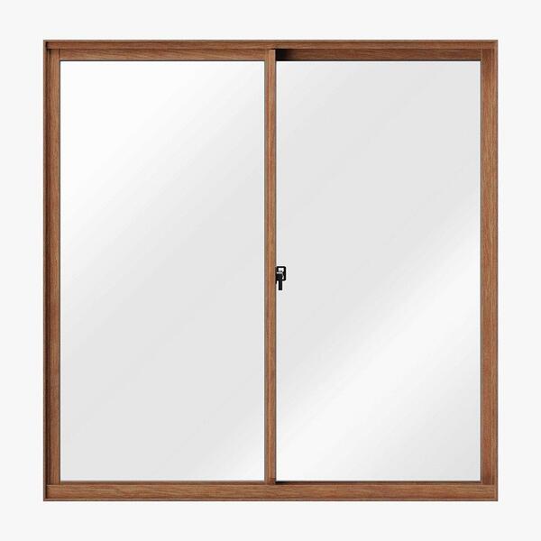 Janela De Alumínio 02 Folhas Amadeirado Classic - 120x140