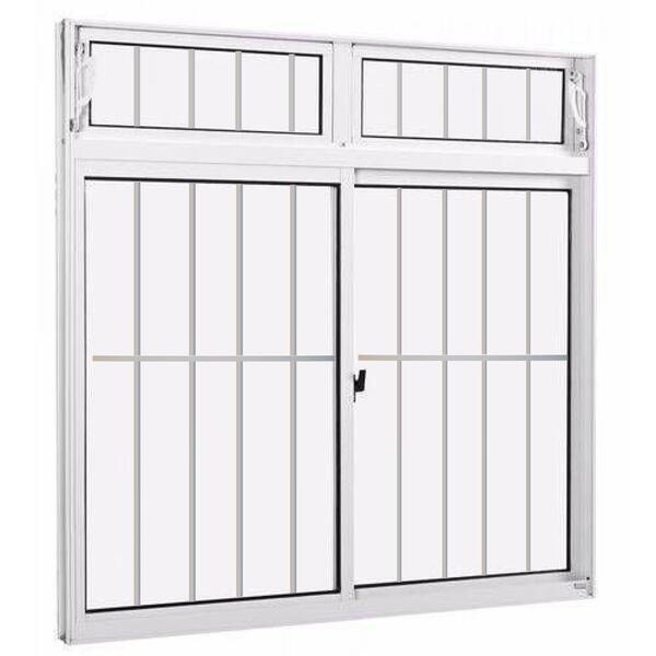 Janela De Alumínio 02 Folhas C/basc E Grade Branca-100x120 | Leroy Merlin