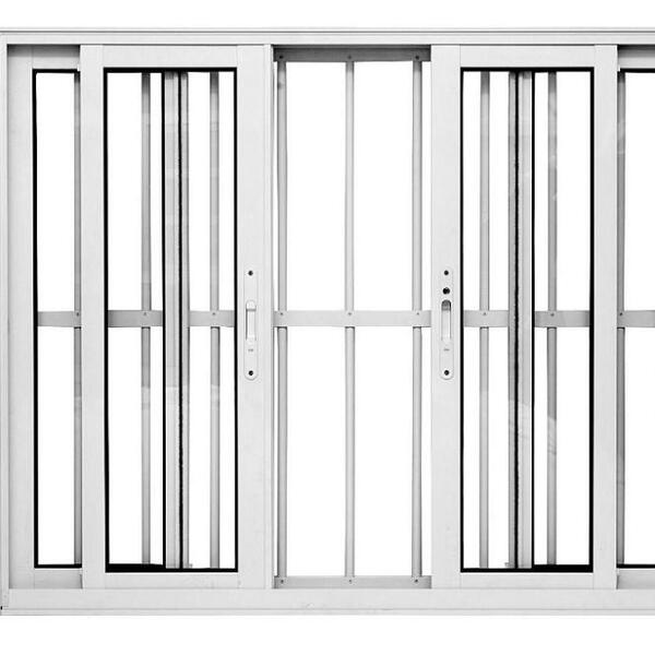 Janela De Alumínio 04 Folhas Branca Grade Maxx - 100x180