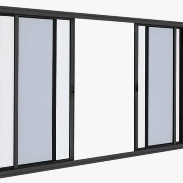 Janela De Alumínio 04 Folhas Branco Classic Com Vidro Fume -