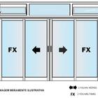 Janela De Alumínio 04 Folhas Com Basculante -120x200