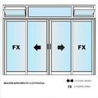 Janela De Alumínio 04 Folhas Com Basculante Preto - 120x200