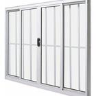 Janela De Alumínio 04 Folhas Com Grade Branca - 100x150