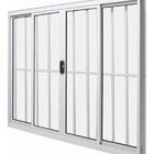 Janela De Alumínio 04 Folhas Com Grade Branca - 100x150