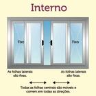 Janela De Alumínio 04 Folhas Com Grade Branca - 100x200