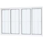 Janela De Alumínio 04 Folhas Com Grade Linha20 Branca - 100x1