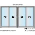 Janela De Alumínio 04 Folhas Fit Branca - 100x150