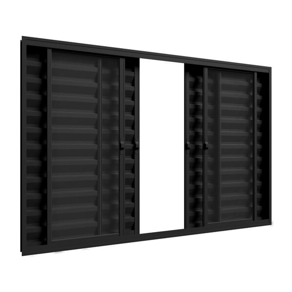 Janela De Aluminio 100x120cm 6 Folhas Preto