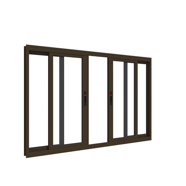 Janela De Alumínio 100x150 4 Folhas Com Vidro Preto