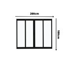 Janela De Alumínio 100x200cm 4 Folhas Fortline Atlântica Preto