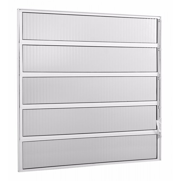 Janela de Alumínio Basculante 100x100cm 5 Folhas 1 Fixa com V