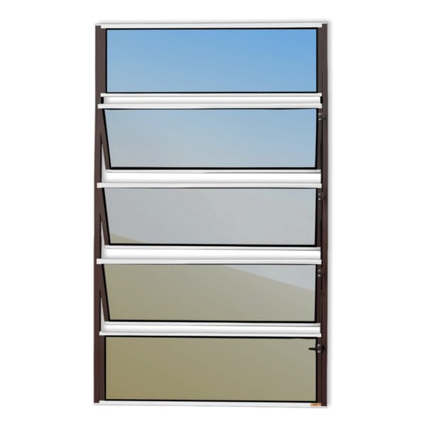 Janela De Alumínio Basculante 100x100cm Vidro Espelhado Maste