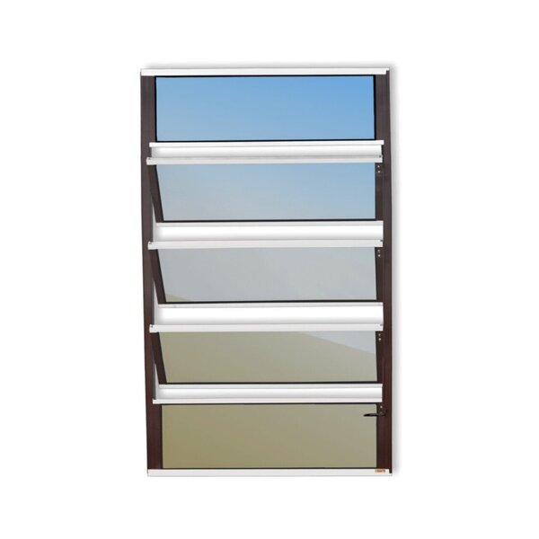 Janela De Alumínio Basculante 100x100cm Vidro Espelhado Plus