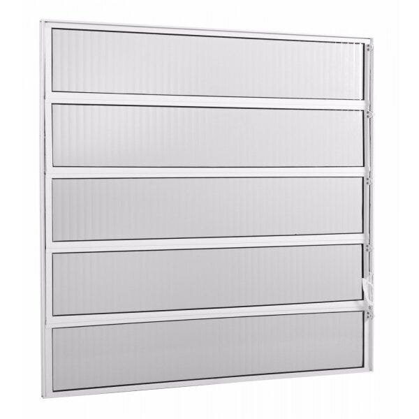 Janela De Alumínio Basculante 100x80cm 5 Folhas 1 Fixa Com Vi