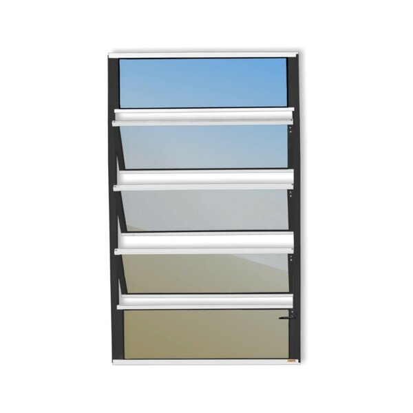 Janela De Alumínio Basculante 100x80cm Vidro Espelhado Plus B