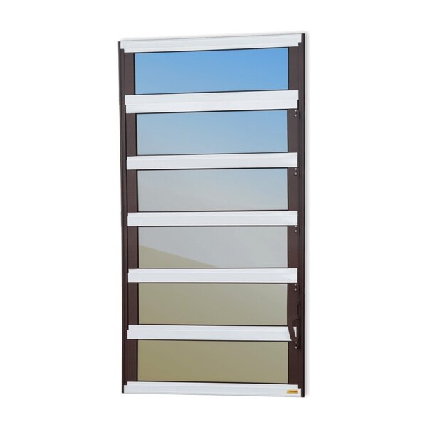 Janela De Alumínio Basculante 120x60cm Vidro Espelhado Elite