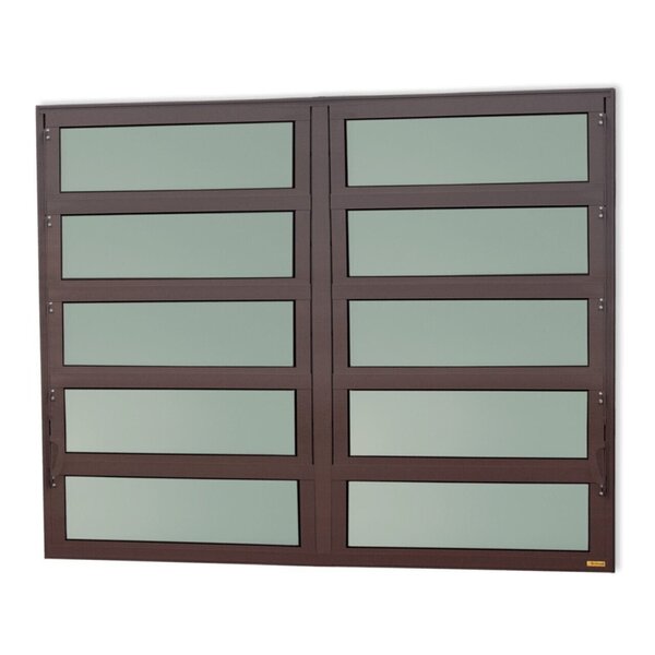 Janela De Alumínio Basculante 2 Seções 100x240cm Vidro Mini B