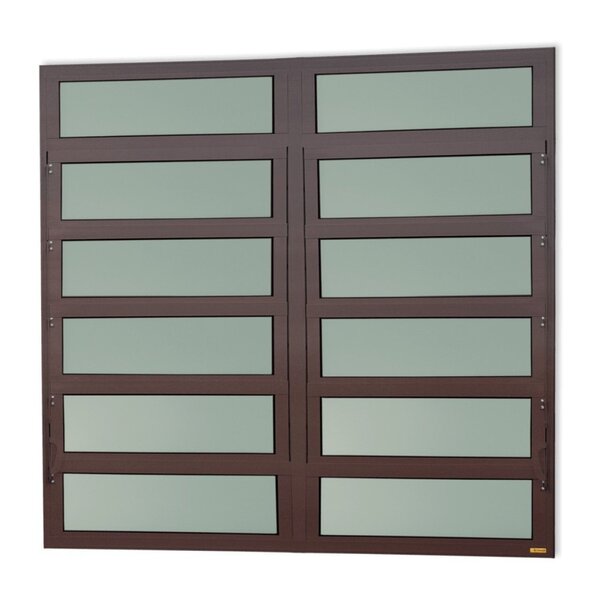 Janela De Alumínio Basculante 2 Seções 120x120cm Vidro Mini B