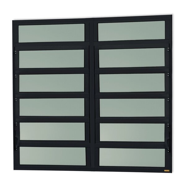 Janela De Alumínio Basculante 2 Seções 120x200cm Vidro Mini B