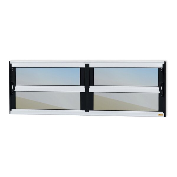Janela De Alumínio Basculante 2 Seções 40x240cm Vidro Espelha