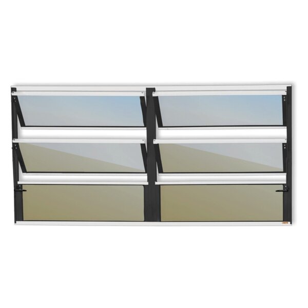 Janela De Alumínio Basculante 2 Seções 60x120cm Vidro Espelha