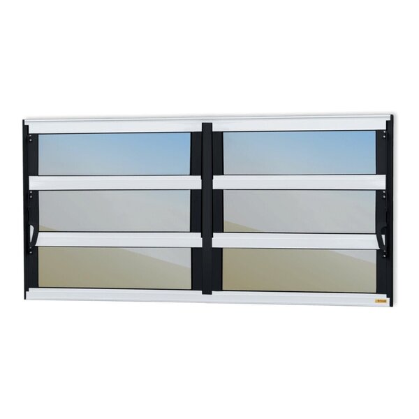 Janela De Alumínio Basculante 2 Seções 60x240cm Vidro Espelha