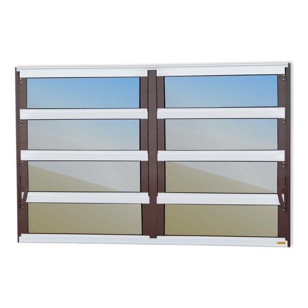 Janela De Alumínio Basculante 2 Seções 80x120cm Vidro Espelha
