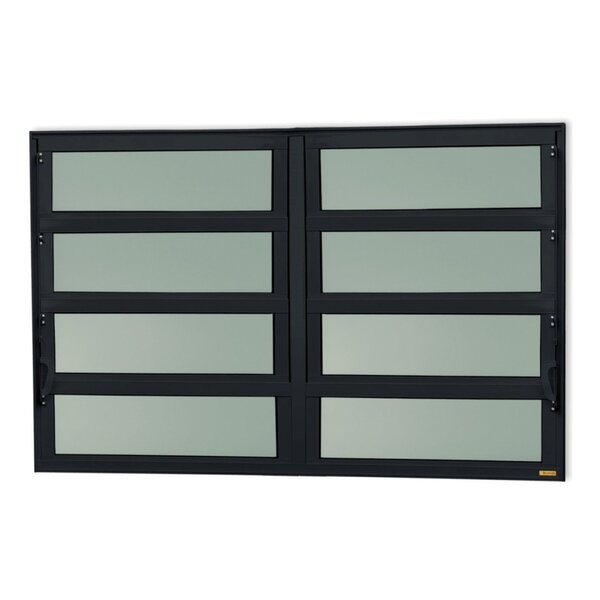 Janela De Alumínio Basculante 2 Seções 80x120cm Vidro Mini Bo