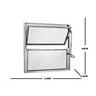 Janela De Alumínio Basculante 40x100cm 1 Secção 2 Básculas Ec