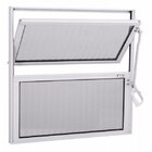 Janela De Alumínio Basculante 40x40cm 2 Folhas 1 Fixa Com Vid