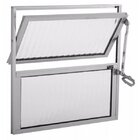 Janela De Alumínio Basculante 40x80cm 2 Folhas 1 Fixa Com Vid