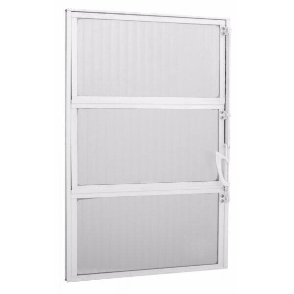 Janela De Alumínio Basculante 60x40cm 3 Folhas Com Vidro Cane