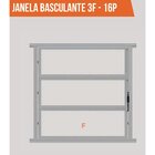 Janela De Alumínio Basculante 60x60cm 3 Folhas Com Vidro Mini
