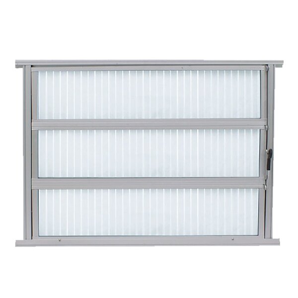 Janela De Alumínio Basculante 60x80cm 3 Folhas Com Vidro Mini
